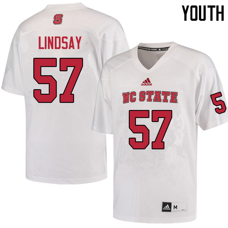 Youth #57 Zovon Lindsay NC State Wolfpack College Football Jerseys Sale-White - Click Image to Close